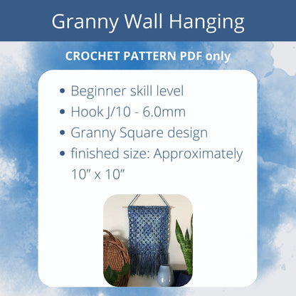 Simple Granny Square Wall Hanging | Easy Crochet Pattern