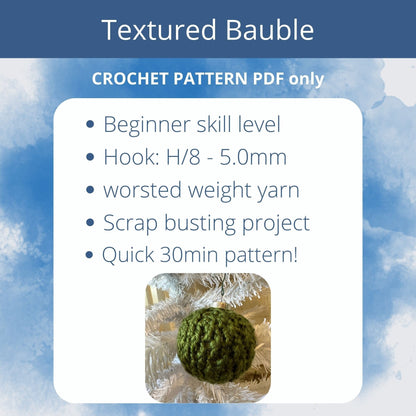 Cozy Alpine Bauble | Crochet Christmas Ornament Pattern