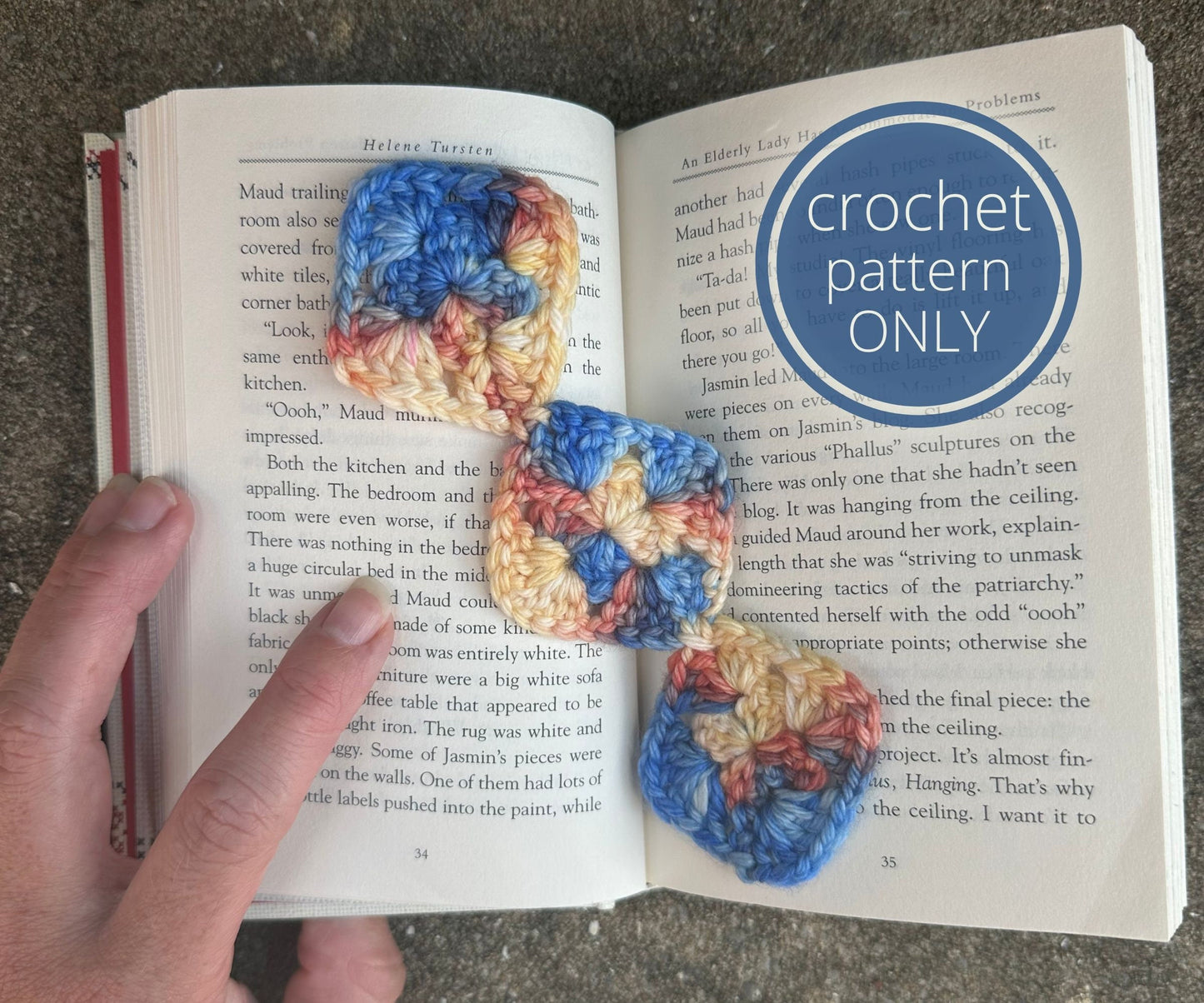 Granny Square Bookmark Crochet Pattern, Easy Project for Book Lovers and Crocheters. Beginner Scrap Busting pattern