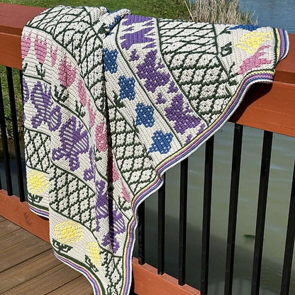 Mosaic Flower Garden Blanket | Overlay Mosaic Crochet Pattern