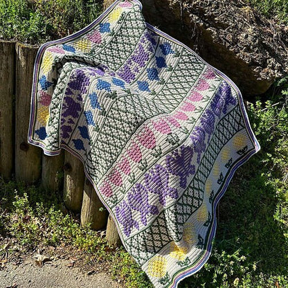 Mosaic Flower Garden Blanket | Overlay Mosaic Crochet Pattern