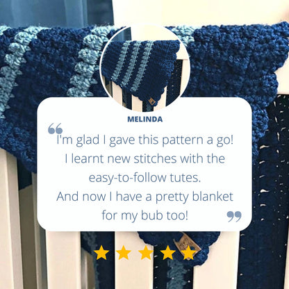 JJ’s Baby Blanket | Cluster Stitch Crochet Pattern