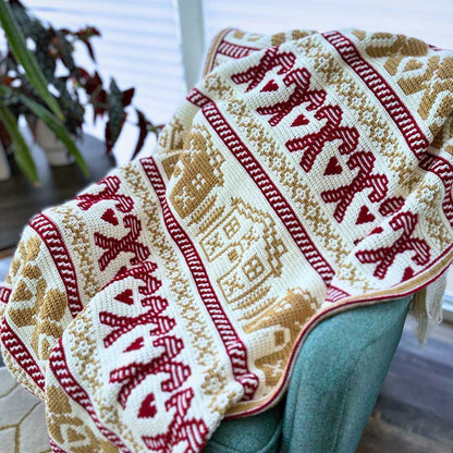 Mosaic Gingerbread Blanket | Overlay Mosaic Crochet Pattern with Reversible Mosaic Pattern