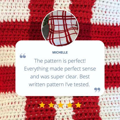 Christmas Plaid Throw | Tapestry Crochet Blanket Pattern