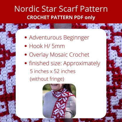 Nordic Star Scarf | Overlay Mosaic Crochet Pattern