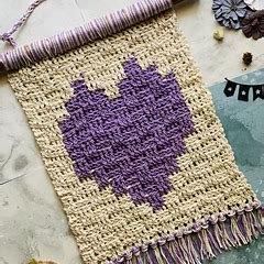 Heart in a Basket Wall Hanging | Basket Stitch Crochet Pattern