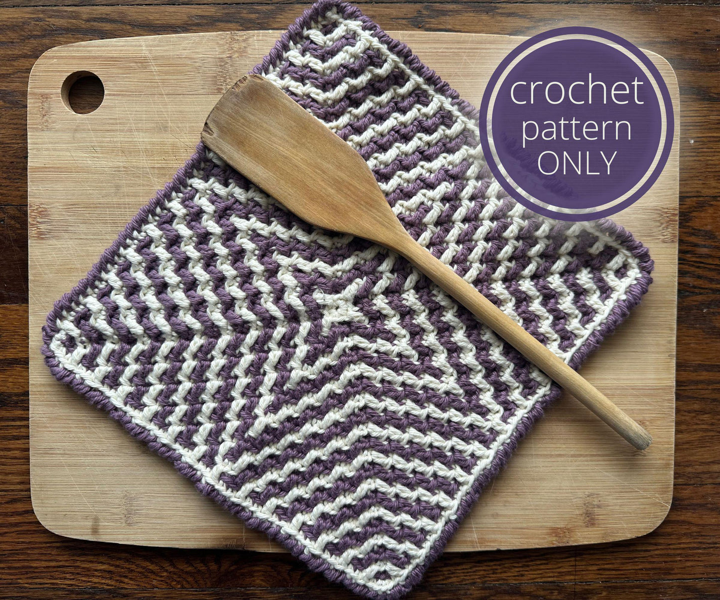 Mosaic Starburst Washcloth | Overlay Mosaic Crochet Pattern