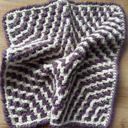 Mosaic Starburst Washcloth | Overlay Mosaic Crochet Pattern