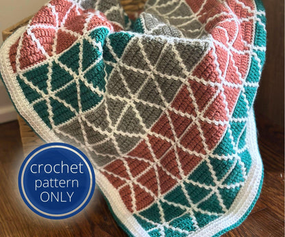 Mosaic Triangles Baby Blanket | Overlay Mosaic Crochet Pattern