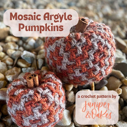 Mosaic Argyle Pumpkins | Overlay Mosaic Crochet Pattern