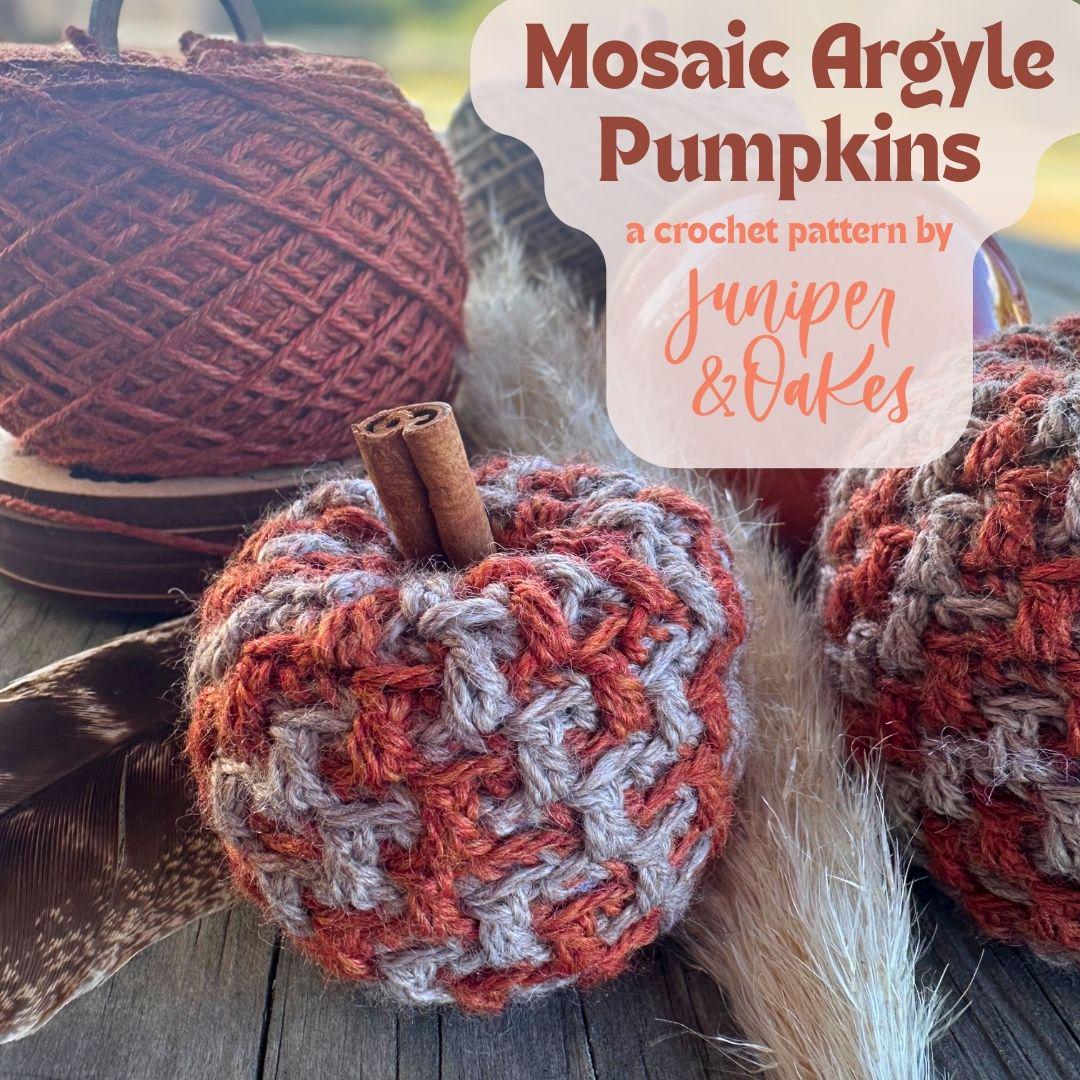 Mosaic Argyle Pumpkins | Overlay Mosaic Crochet Pattern