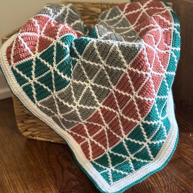 Mosaic Triangles Baby Blanket | Overlay Mosaic Crochet Pattern
