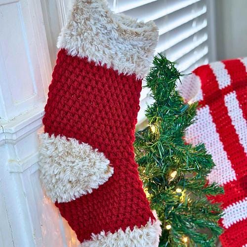 Soft and Fluffy Christmas Stocking | Faux Fur Crochet Pattern