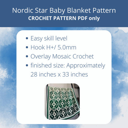 Nordic Star Baby Blanket | Overlay Mosaic Crochet Pattern
