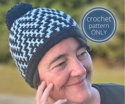 Mosaic ZigZag Hat | Mosaic Crochet Beanie Pattern