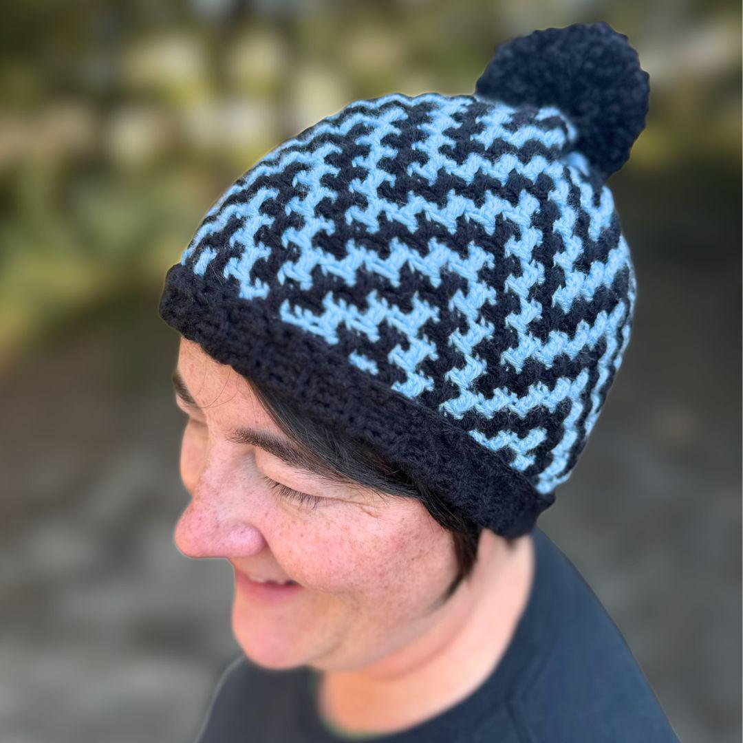 Mosaic ZigZag Hat | Mosaic Crochet Beanie Pattern