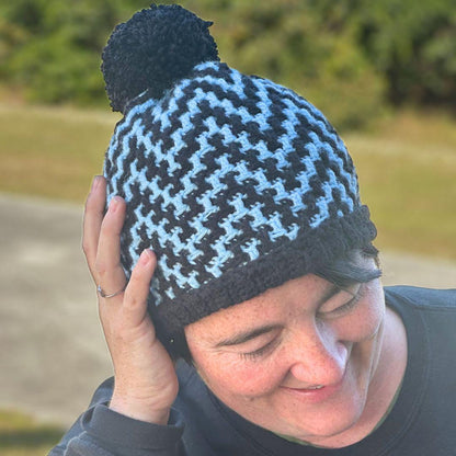 Mosaic ZigZag Hat | Mosaic Crochet Beanie Pattern