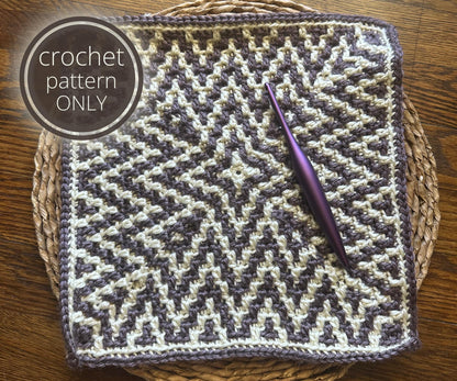 ZiggyZag Blanket Square | Mosaic Crochet Pattern