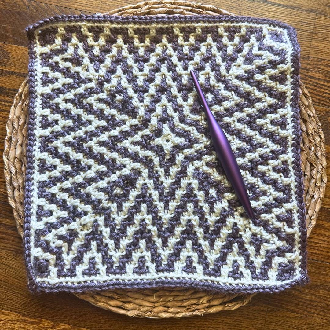 ZiggyZag Blanket Square | Mosaic Crochet Pattern