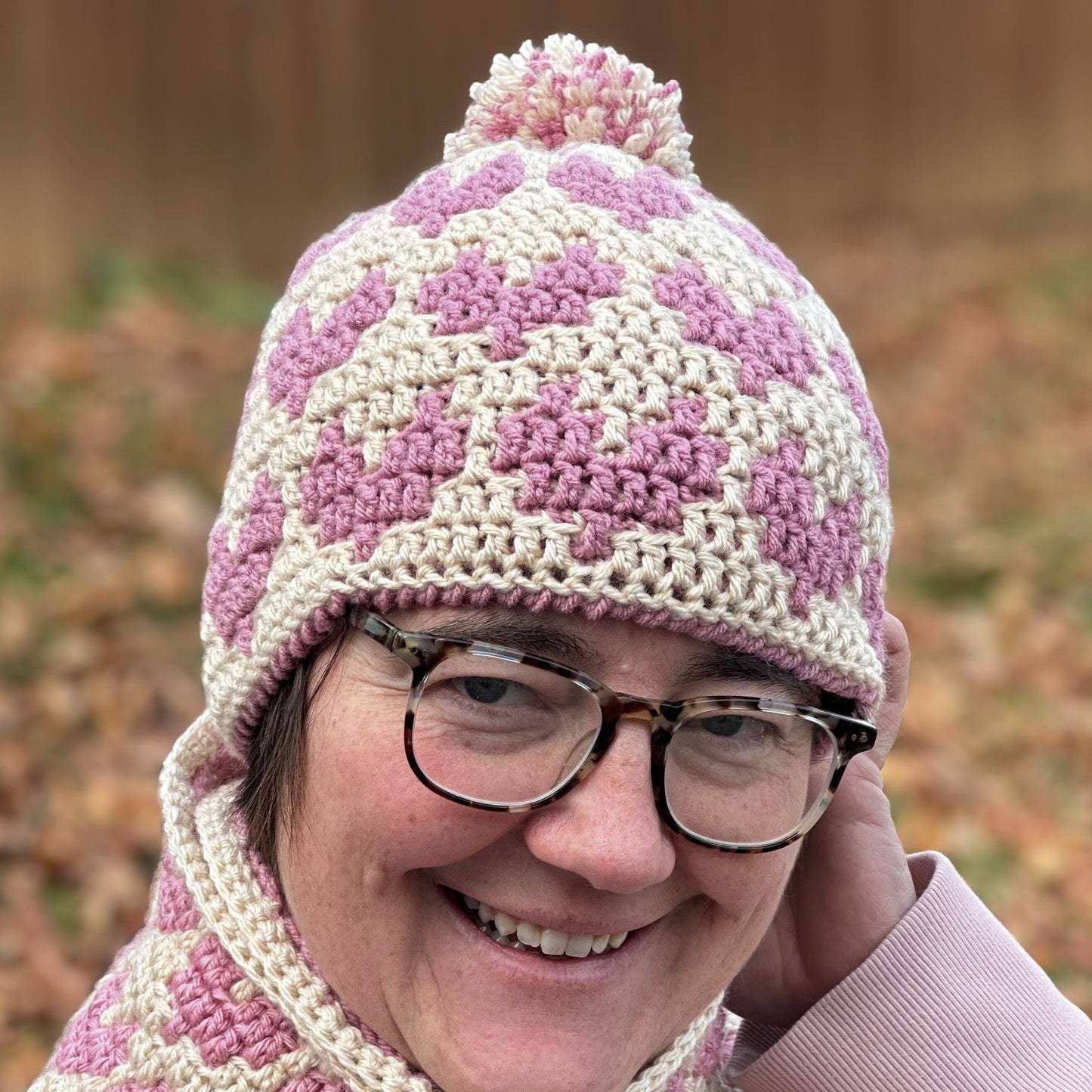 Mosaic Hearts Hat | Mosaic Crochet Beanie Pattern