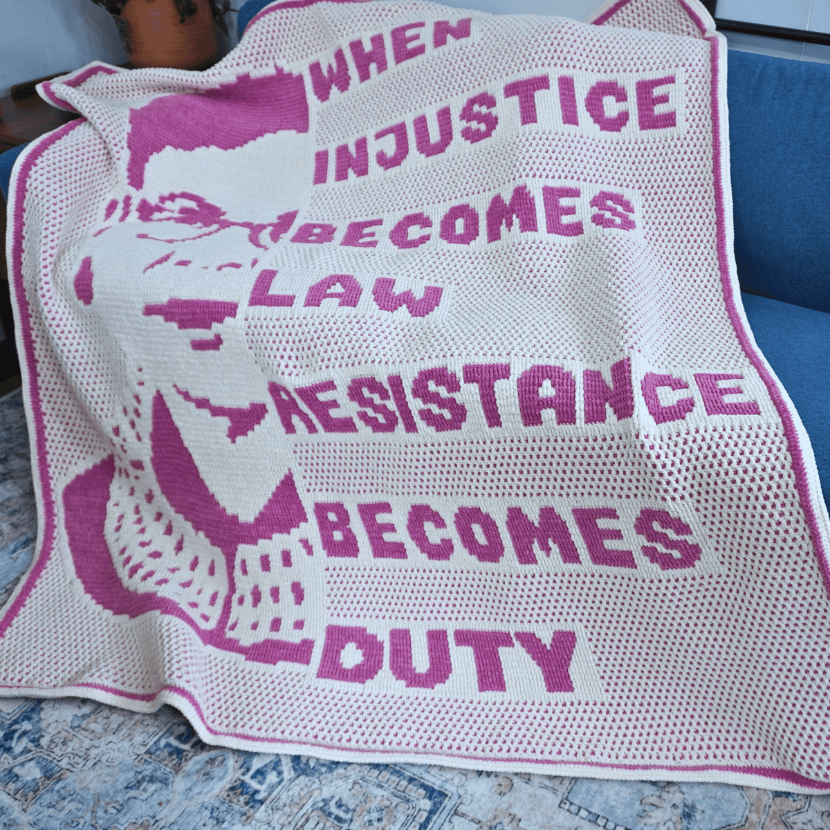 RBG Resistance as Duty Blanket | Overlay Mosaic Crochet Pattern