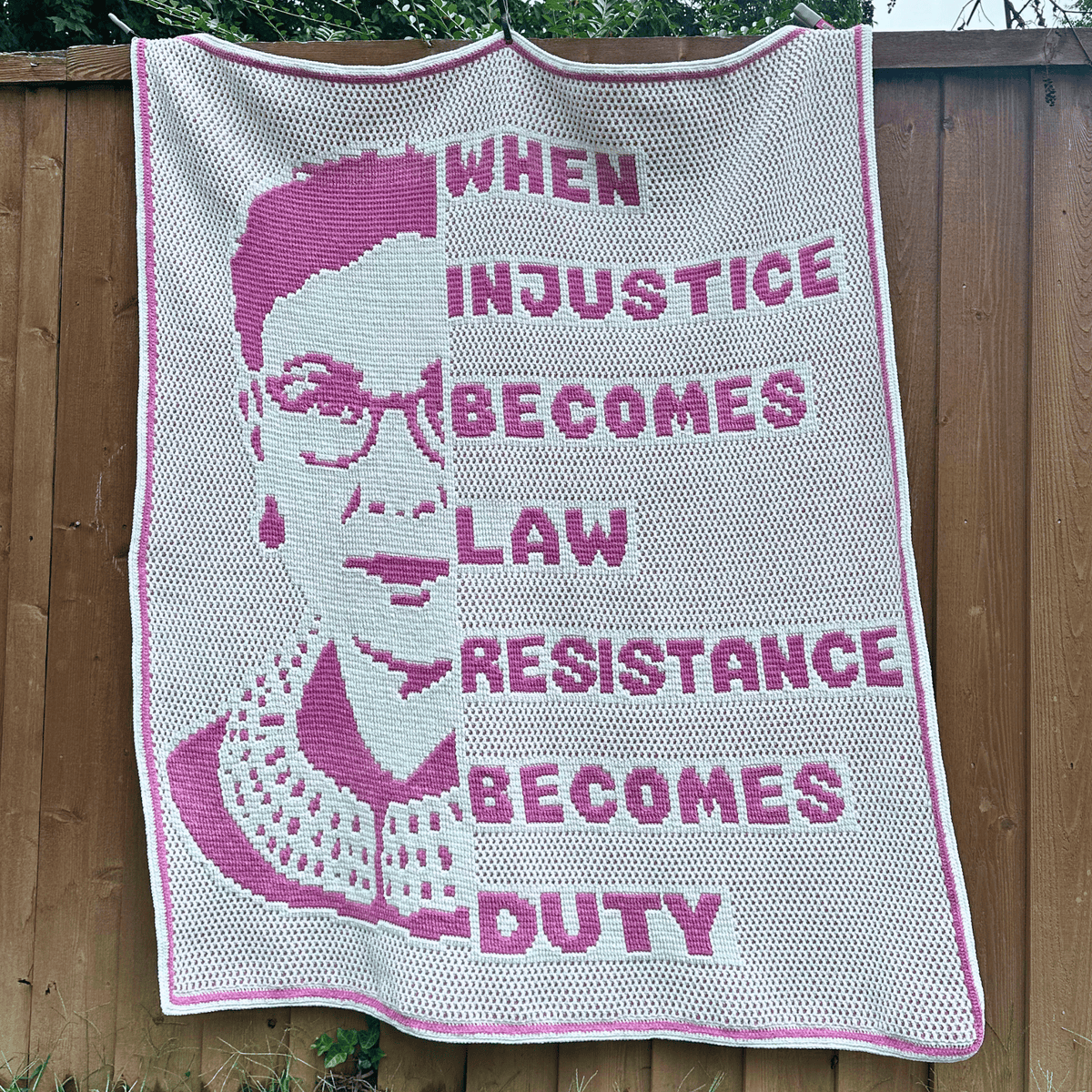 RBG Resistance as Duty Blanket | Overlay Mosaic Crochet Pattern