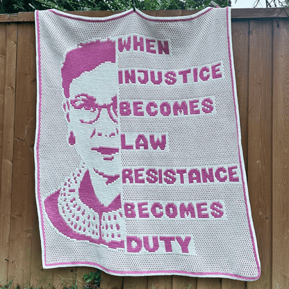 RBG Resistance as Duty Blanket | Overlay Mosaic Crochet Pattern